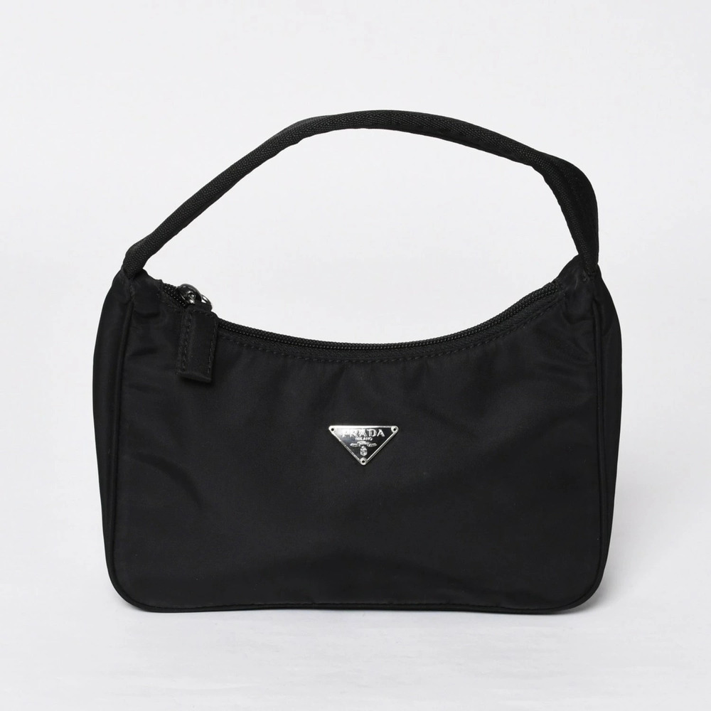 Prada Vela Hobo Shoulder Bag Black